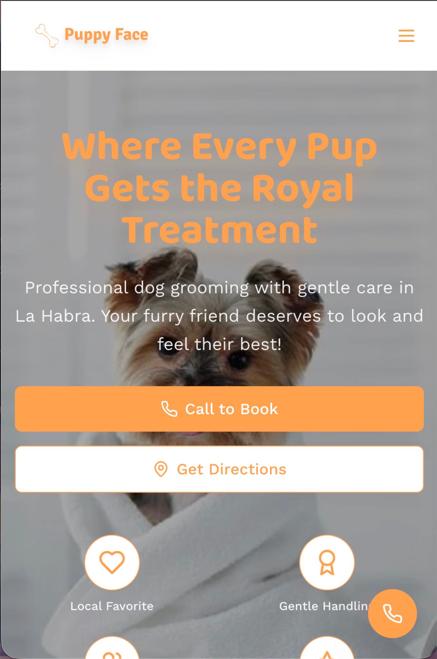 Responsive FAQ layout covering grooming policies and timing